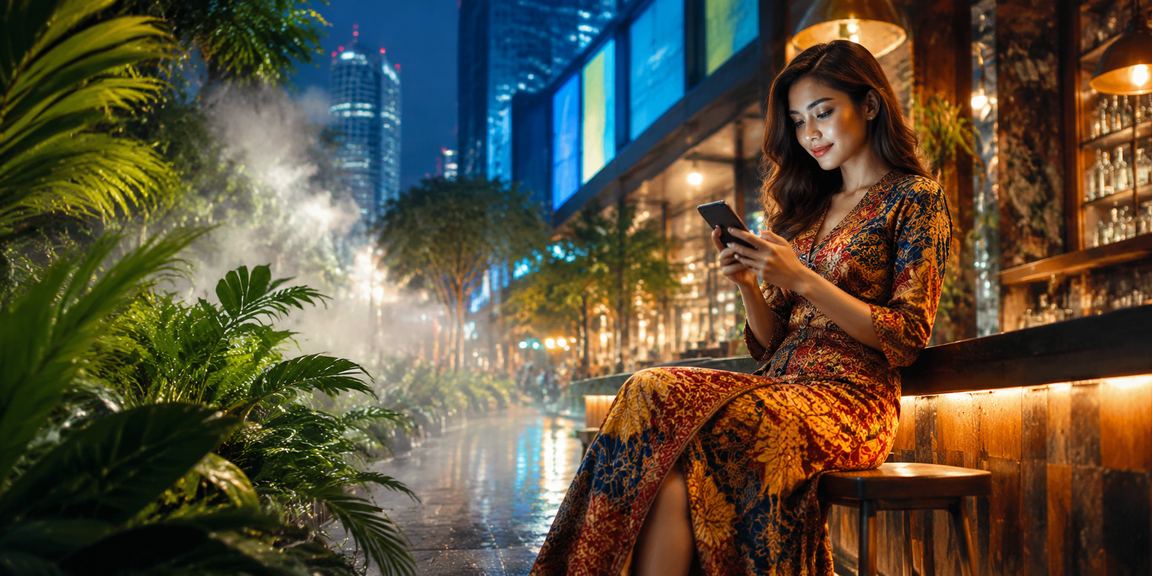 Pengguna Johor Bahru menggunakan kasino mudah alih bergaya batik Malaysia