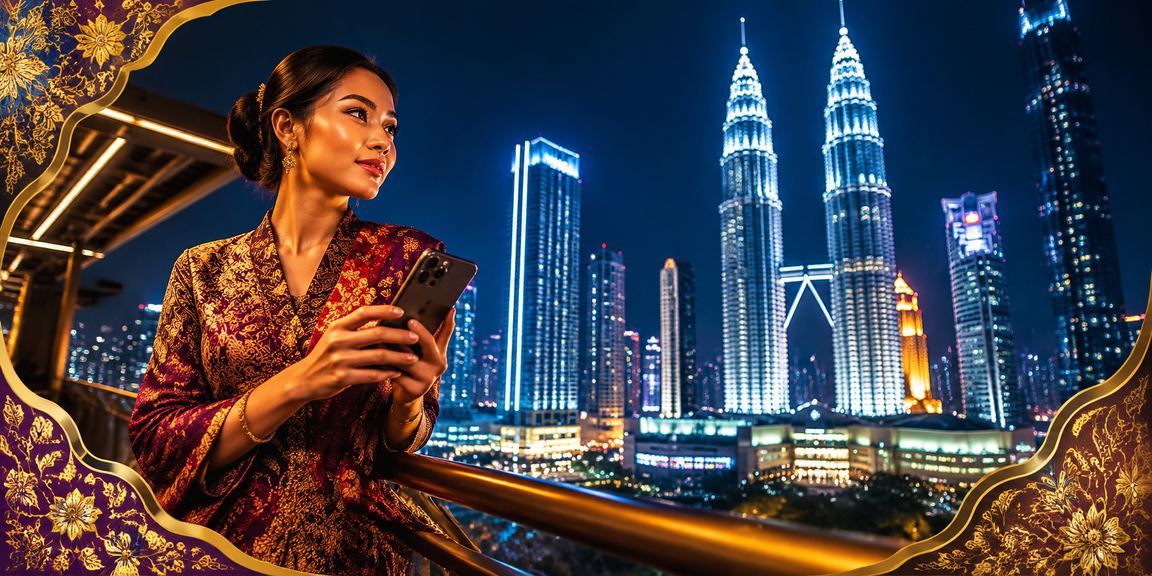 Pengguna bermain kasino langsung pada telefon pintar dengan motif batik