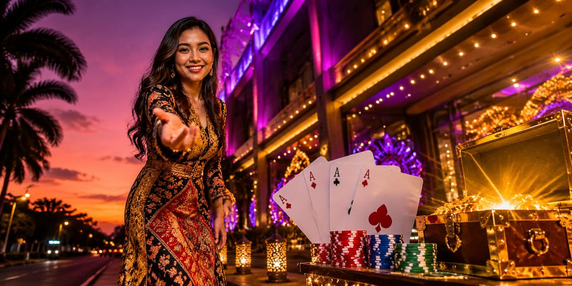 Permainan poker tradisi Malaysia dengan motif batik